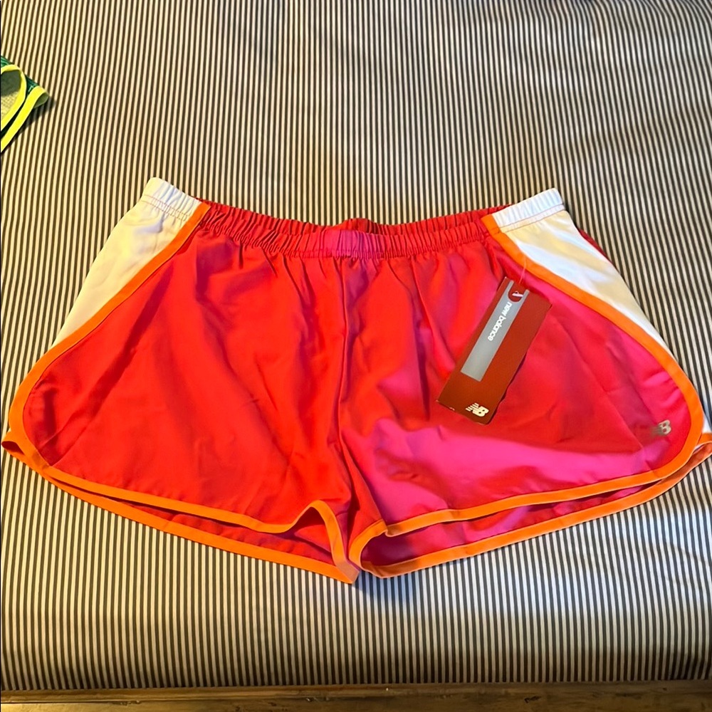 New, New Balance Women's Pink and Orange Shorts